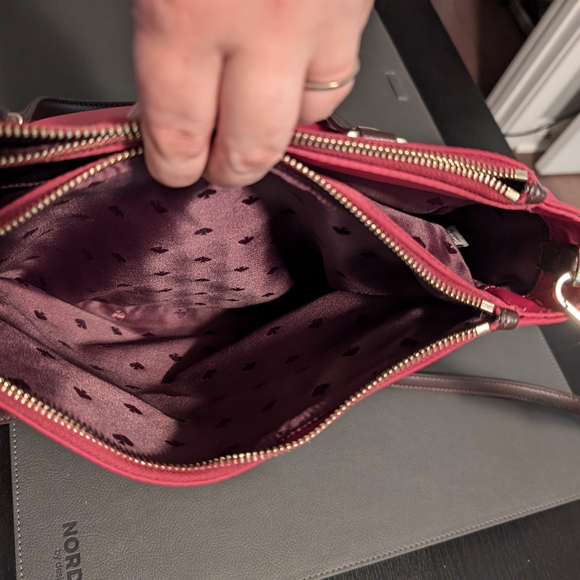 Kate Spade Dawn M Satchel Nylon Bag Rhubarg Tart - Picture 10 of 15